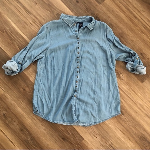 Life Style chambray long sleeve button down women 2X - Picture 1 of 6